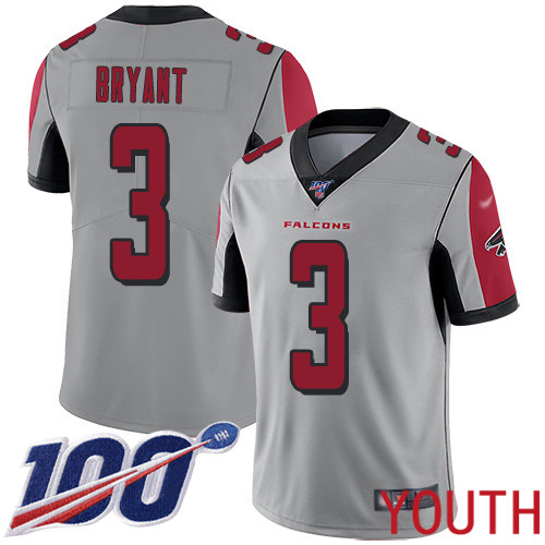 Atlanta Falcons Limited Silver Youth Matt Bryant Jersey NFL Football 3 100th Season Inverted Legend